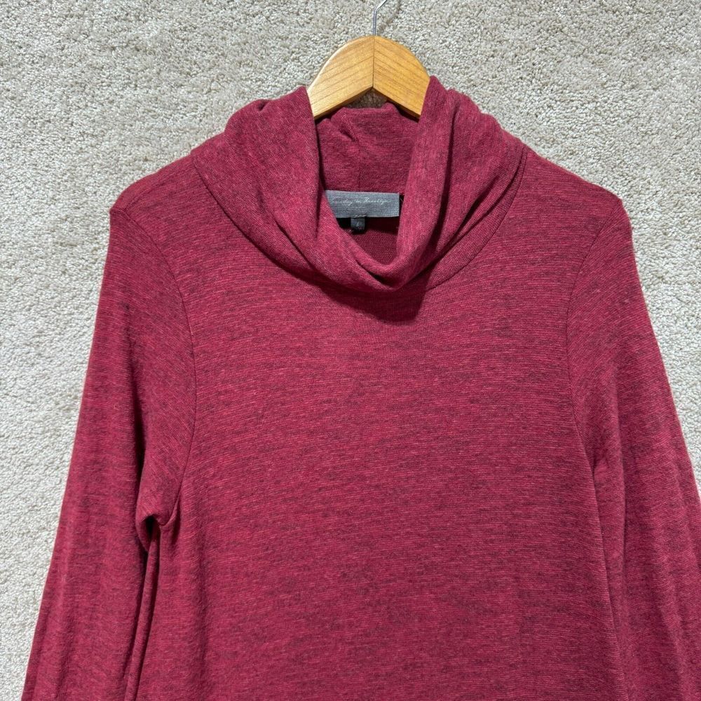 Anthropologie Sunday in Brooklyn Sweater Dress Women's Large Wine ruffle hem NWT - Picture 9 of 16